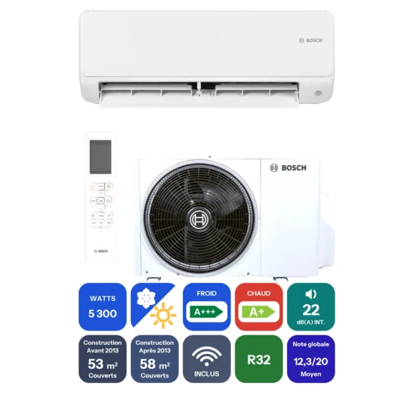 Clim Bosch Climate 6000i 5,3 kW prête à poser