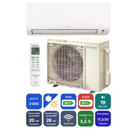 Clim Daikin Comfora 2 kW prête à poser