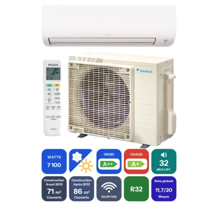 Clim Daikin Comfora 7,1 kW prête à poser