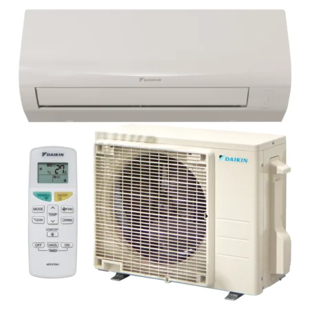 Climatisation réversible Daikin Sensira 2 kW — unité intérieure FTXF20F, groupe extérieur RXF20F et télécommande
