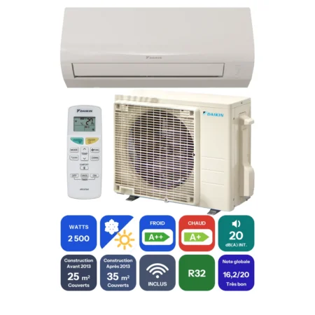 Clim Daikin Sensira 2,5 kW prête à poser