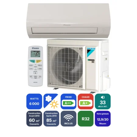 Clim Daikin Sensira 6 kW prête à poser