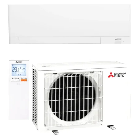 Climatisation réversible Mitsubishi Electric MSZ-AY 2 kW — unité intérieure MSZ-AY20VGK2, groupe extérieur MUZ-AY20VG2 et télécommande
