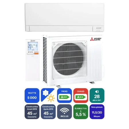 Clim Mitsubishi Electric MSZ-AY 5 kW prête à poser