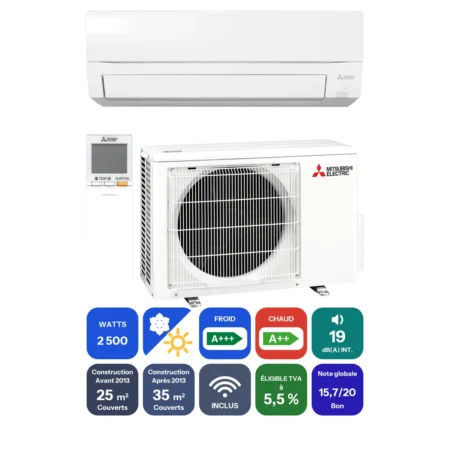 Clim Mitsubishi Electric MSZ-FT 2,5 kW prête à poser