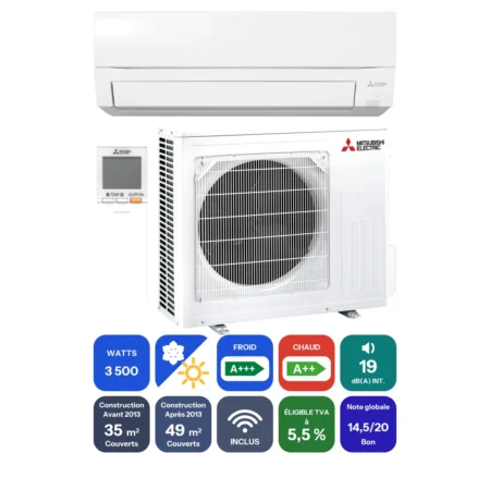 Clim Mitsubishi Electric MSZ-FT 3,5 kW prête à poser