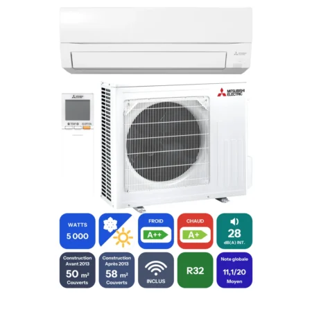 Clim Mitsubishi Electric MSZ-FT 5 kW prête à poser