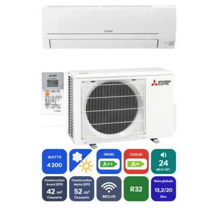 Clim Mitsubishi Electric MSZ-HR 4,2 kW prête à poser