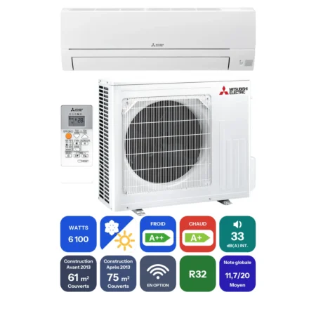 Clim Mitsubishi Electric MSZ-HR 6,1 kW prête à poser