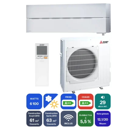 Clim Mitsubishi Electric MSZ-LN 6,1 kW prête à poser