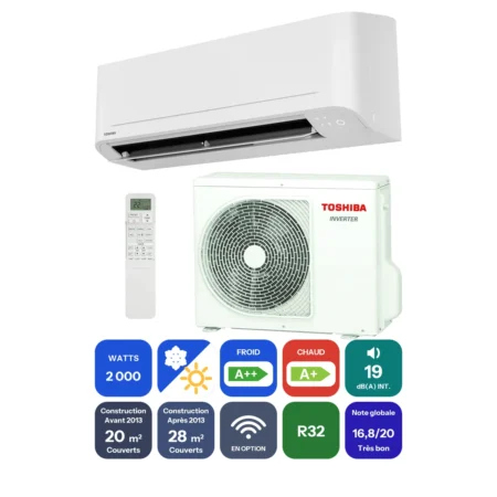 Clim Toshiba Naka 2 kW prête à poser