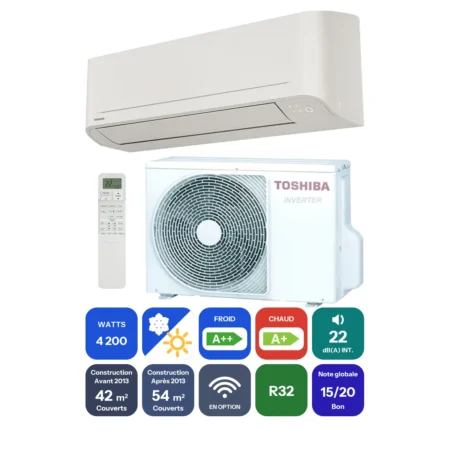 Clim Toshiba Naka 4,2 kW prête à poser