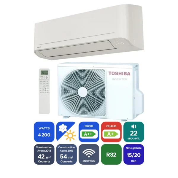 Clim Toshiba Naka 4,2 kW prête à poser