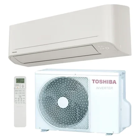 Climatisation réversible Toshiba Naka 5 kW — unité intérieure RAS-B18B2KVG-E2, groupe extérieur RAS-18B2AVG-E2 et télécommande