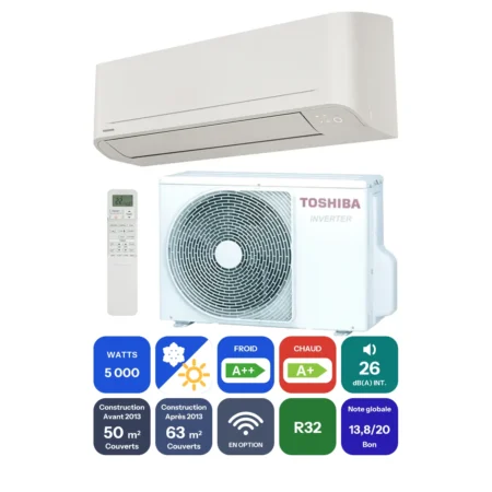 Clim Toshiba Naka 5 kW prête à poser