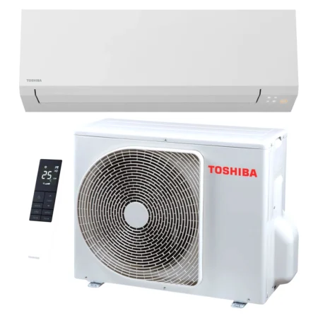 Climatisation réversible Toshiba Shorai Edge 7 kW — unité intérieure RAS-B24G3KVSG-E, groupe extérieur RAS-24J2AVSG-E2 et télécommande