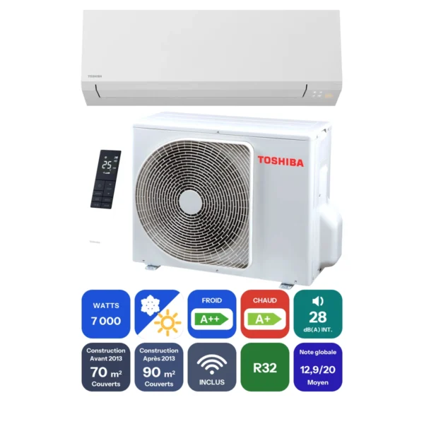 Clim Toshiba Shorai Edge 7 kW prête à poser