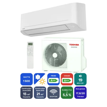 Clim Toshiba Yukai 1,5 kW prête à poser