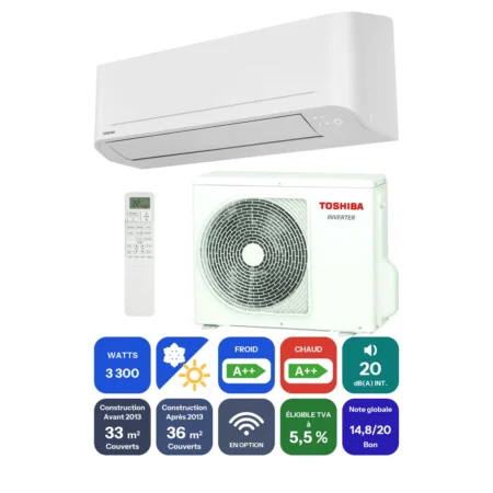 Clim Toshiba Yukai 3,3 kW prête à poser